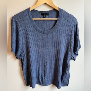 J. Crew Cropped Silk and Cashmere Blend Knit Top